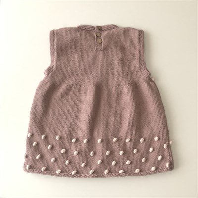 Popcorn Dress, Dusty rose × Powder pink popcorns