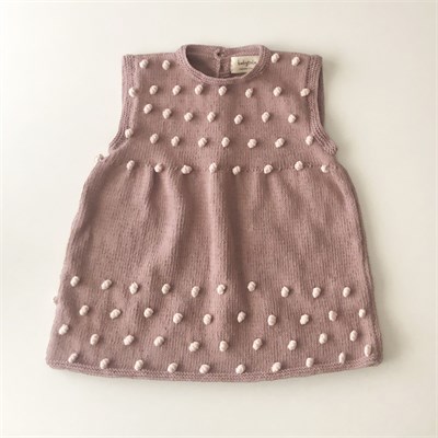 Popcorn Dress, Dusty rose × Powder pink popcorns