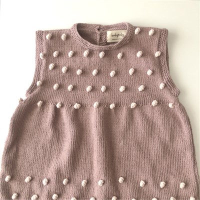 Popcorn Dress, Dusty rose × Powder pink popcorns