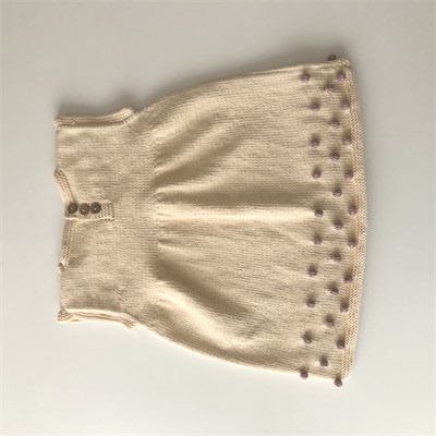 Popcorn Dress, Natural × Dusty rose popcorns