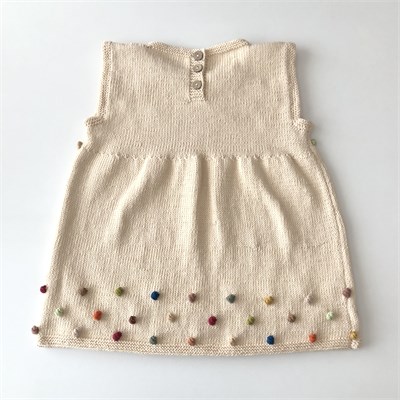 Popcorn Dress, Natural × Rainbow popcorns