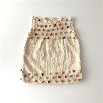 Popcorn Dress, Natural+rainbow popcorn