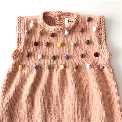 Popcorn Dress, Papaya × Rainbow popcorns