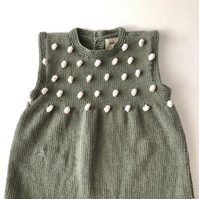 Popcorn Dress, Sage+tea garden