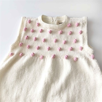Popcorn Dress, Snow × Candy pink popcorns