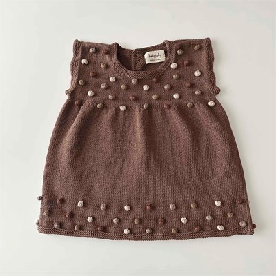 Popcorn Dress, Walnut × Rainbow popcorns