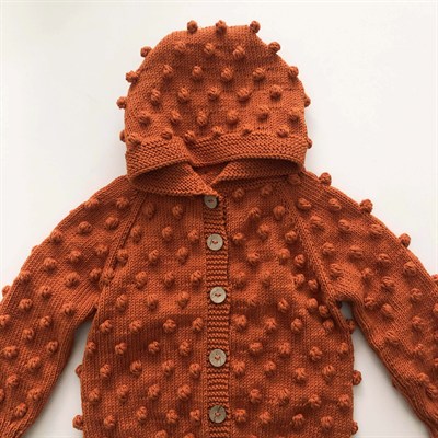Popcorn Hoodie Cardigan, Cinnamon