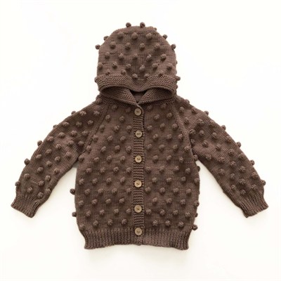 Popcorn Hoodie Cardigan, Mink