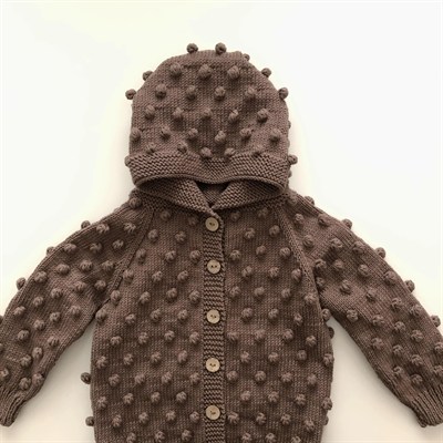 Popcorn Hoodie Cardigan, Mink
