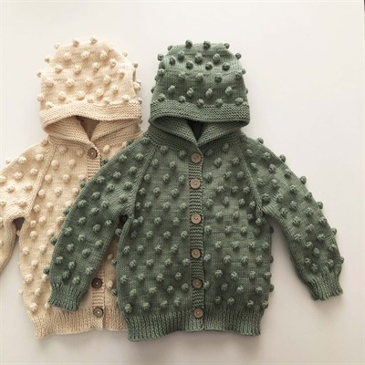 Popcorn Hoodie Cardigan, Mint