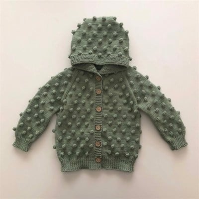 Popcorn Hoodie Cardigan, Mint