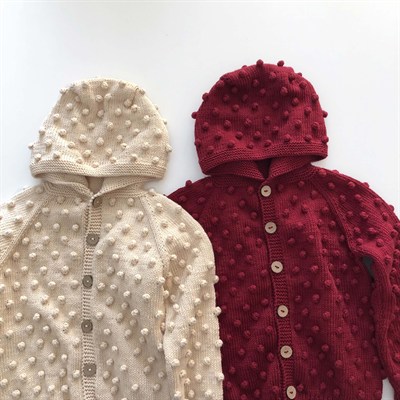 Popcorn Hoodie Cardigan, Natural