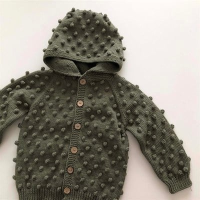 Popcorn Hoodie Cardigan, Sage
