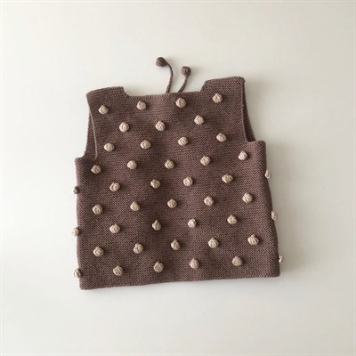 Popcorn Vest, Mink×beige popcorns