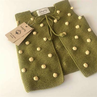 Popcorn Vest, Olive base×Canary popcorns