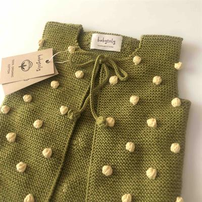 Popcorn Vest, Olive base×Canary popcorns