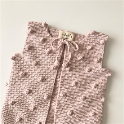 Popcorn Vest, Powder pink × Powder pink popcorns