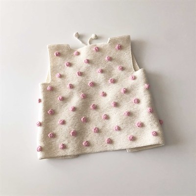 Popcorn Vest, Snow×Candy pink popcorns