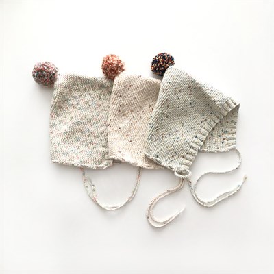 Rainbow Pompom Bonnet,  Exclusive Confetti - Custom Color