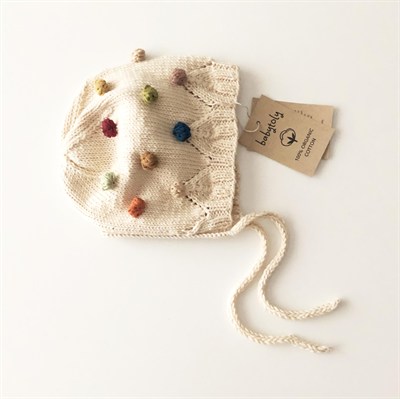 Rainbow Popcorn Bonnet, Natural