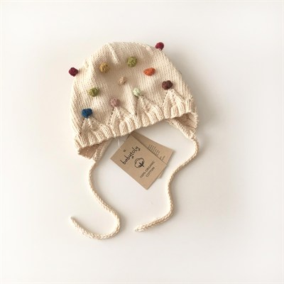 Rainbow Popcorn Bonnet, Natural