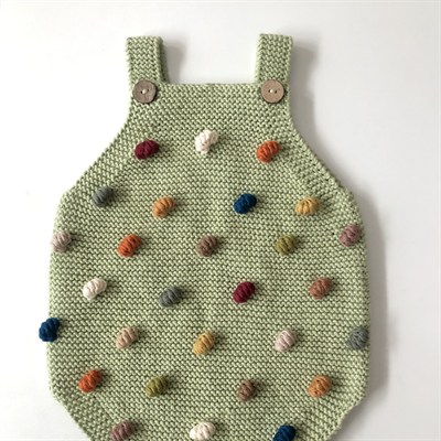 Rainbow Popcorn Romper, Pistachio