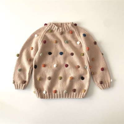 Rainbow Popcorn Sweater, Custom Color, Knit Stitch