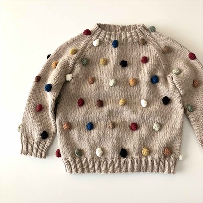 Rainbow Popcorn Sweater, Custom Color, Knit Stitch