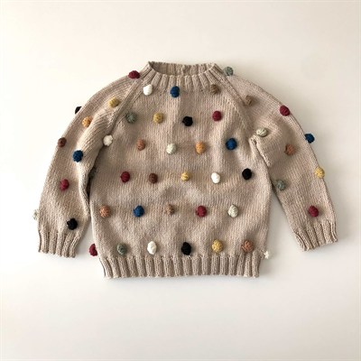 Rainbow Popcorn Sweater, Custom Color, Knit Stitch