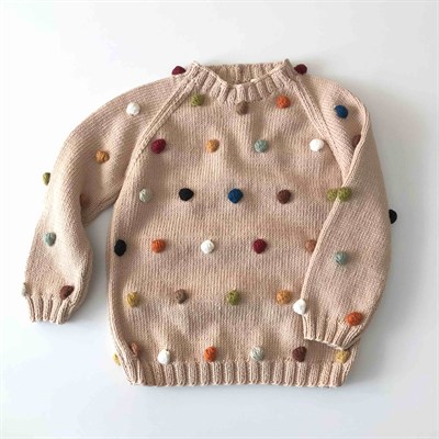 Rainbow Popcorn Sweater, Custom Color, Knit Stitch