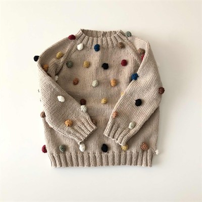 Rainbow Popcorn Sweater, Custom Color, Knit Stitch