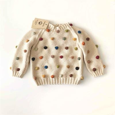Rainbow Popcorn Sweater, Custom Color, Purl Stitch