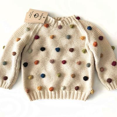 Rainbow Popcorn Sweater, Custom Color, Purl Stitch