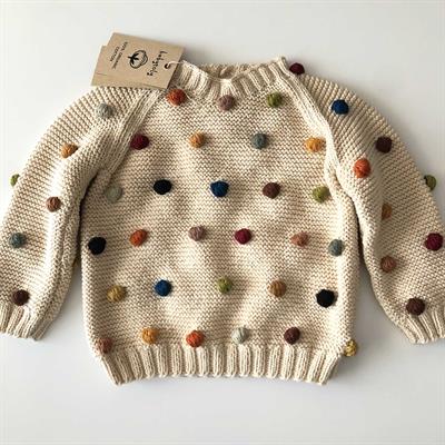 Rainbow Popcorn Sweater, Custom Color, Purl Stitch