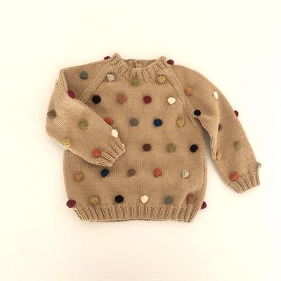 Rainbow Popcorn Sweater, Honey base, Knit Stitch