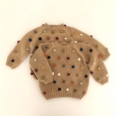 Rainbow Popcorn Sweater, Honey base, Purl Stitch