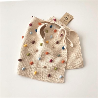 Rainbow Popcorn Vest & Beanie Set, Natural