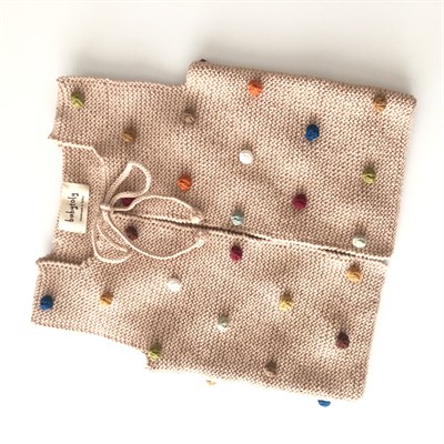Rainbow Popcorn Vest, Ecru