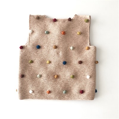 Rainbow Popcorn Vest, Ecru