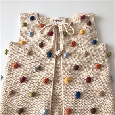 Rainbow Popcorn Vest, Natural