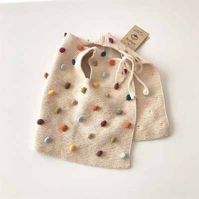 Rainbow Popcorn Vest & Bonnet Set, Natural