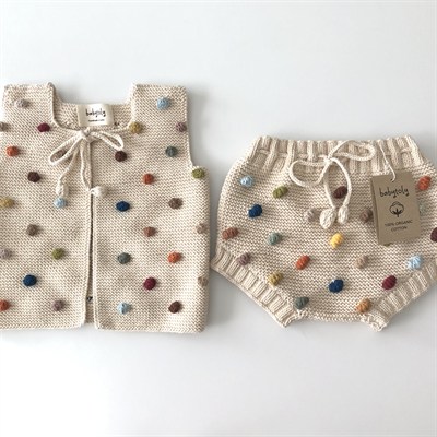 Rainbow Popcorn Vest, Natural
