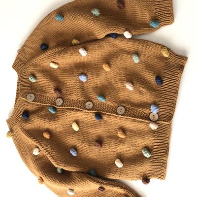 Rainbow Popcorn Cardigan, Custom Color