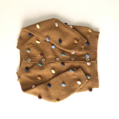Rainbow Popcorn Cardigan, Custom Color
