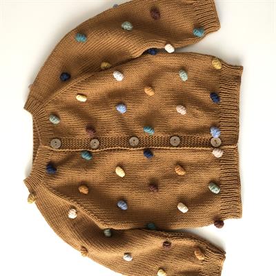 Rainbow Popcorn Cardigan, Custom Color