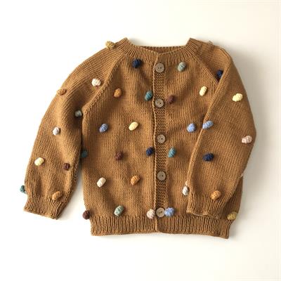 Rainbow Popcorn Cardigan, Custom Color