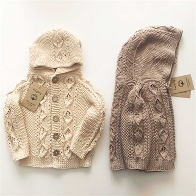 Rococo Hoodie Cardigan, Natural