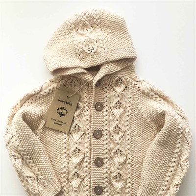 Rococo Hoodie Cardigan, Natural