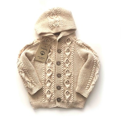 Rococo Hoodie Cardigan, Natural