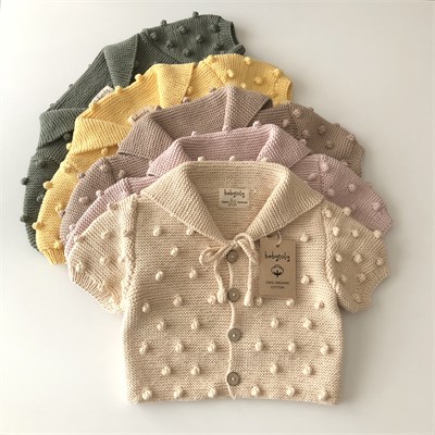 Sailor Popcorn Cardigan, Custom Color